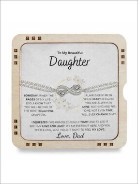 925 Sterling Silver Infinity Bracelet with Message Card for Daughter, Birthday
